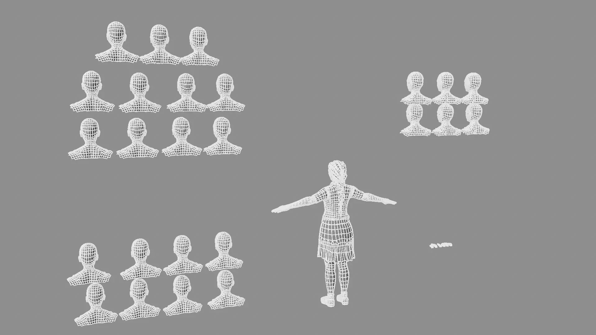 Female Student Rigged and skinned with Blend shapes 3D model_17