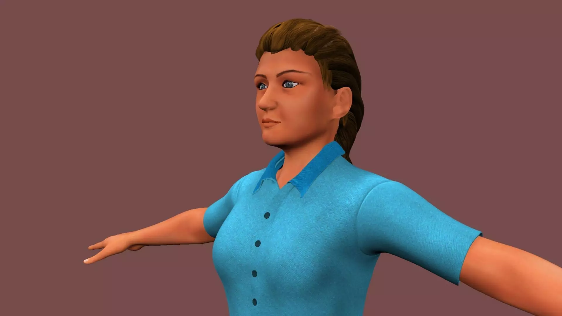 Female Student Rigged and skinned with Blend shapes 3D model_32