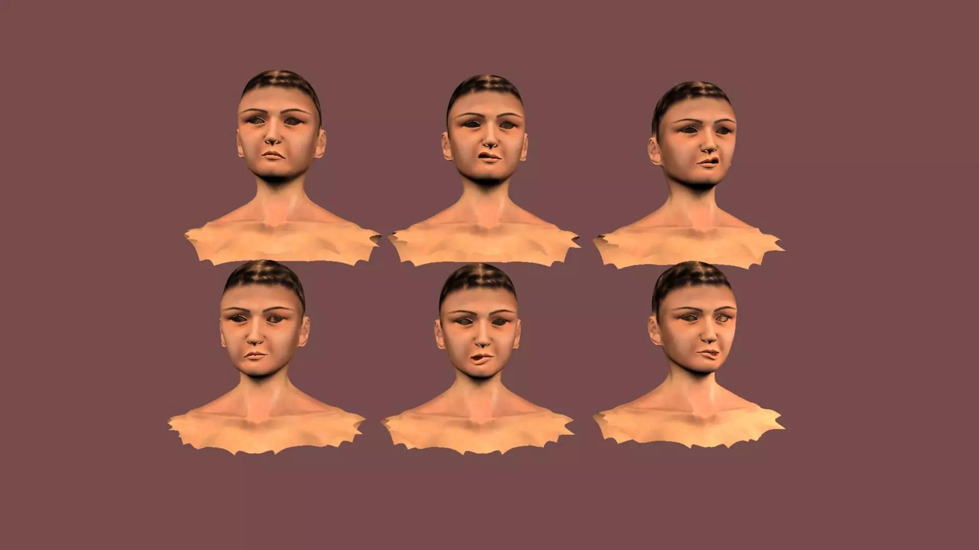 Female Student Rigged and skinned with Blend shapes 3D model_10