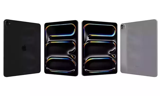 Apple iPad Pro 13 2024 Silver And Space Black High Poly