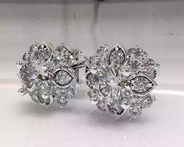 Timothes Diamond Earing 3D JewelryModel Printable 3D ER7