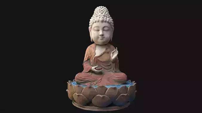 Buddha Statue Game Ready 3D Model