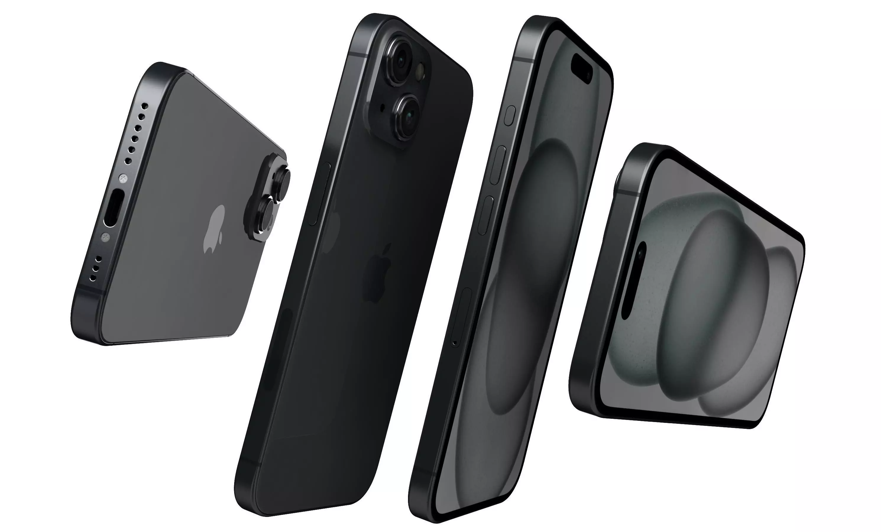 Apple iPhone 15 Black High Poly 3D model_5