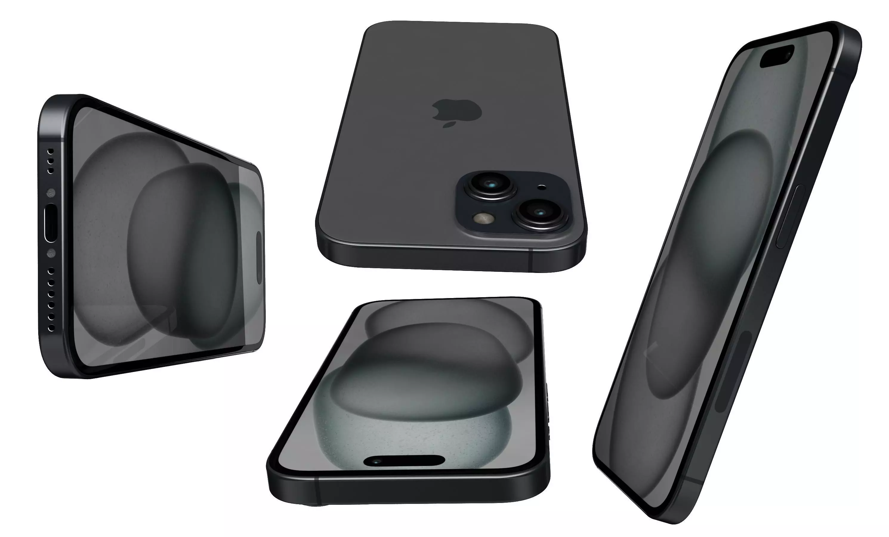 Apple iPhone 15 Black High Poly 3D model_7