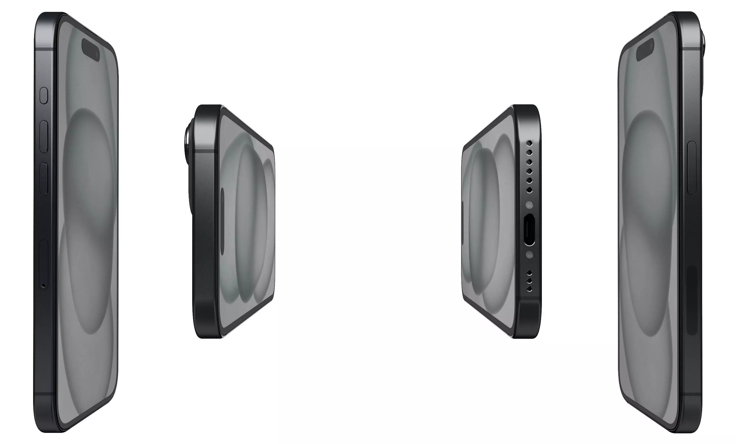 Apple iPhone 15 Black High Poly 3D model_2