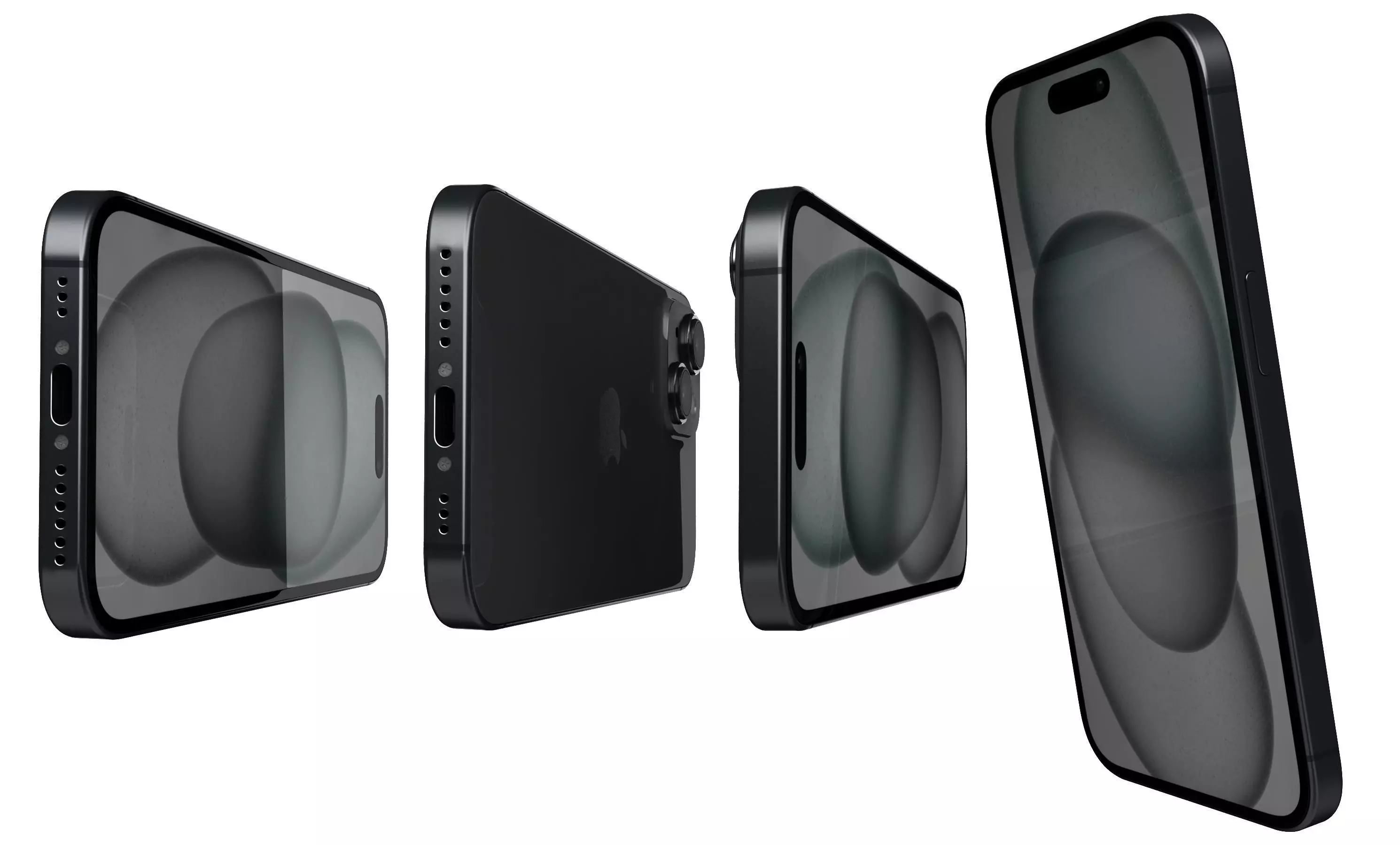 Apple iPhone 15 Black High Poly 3D model_6