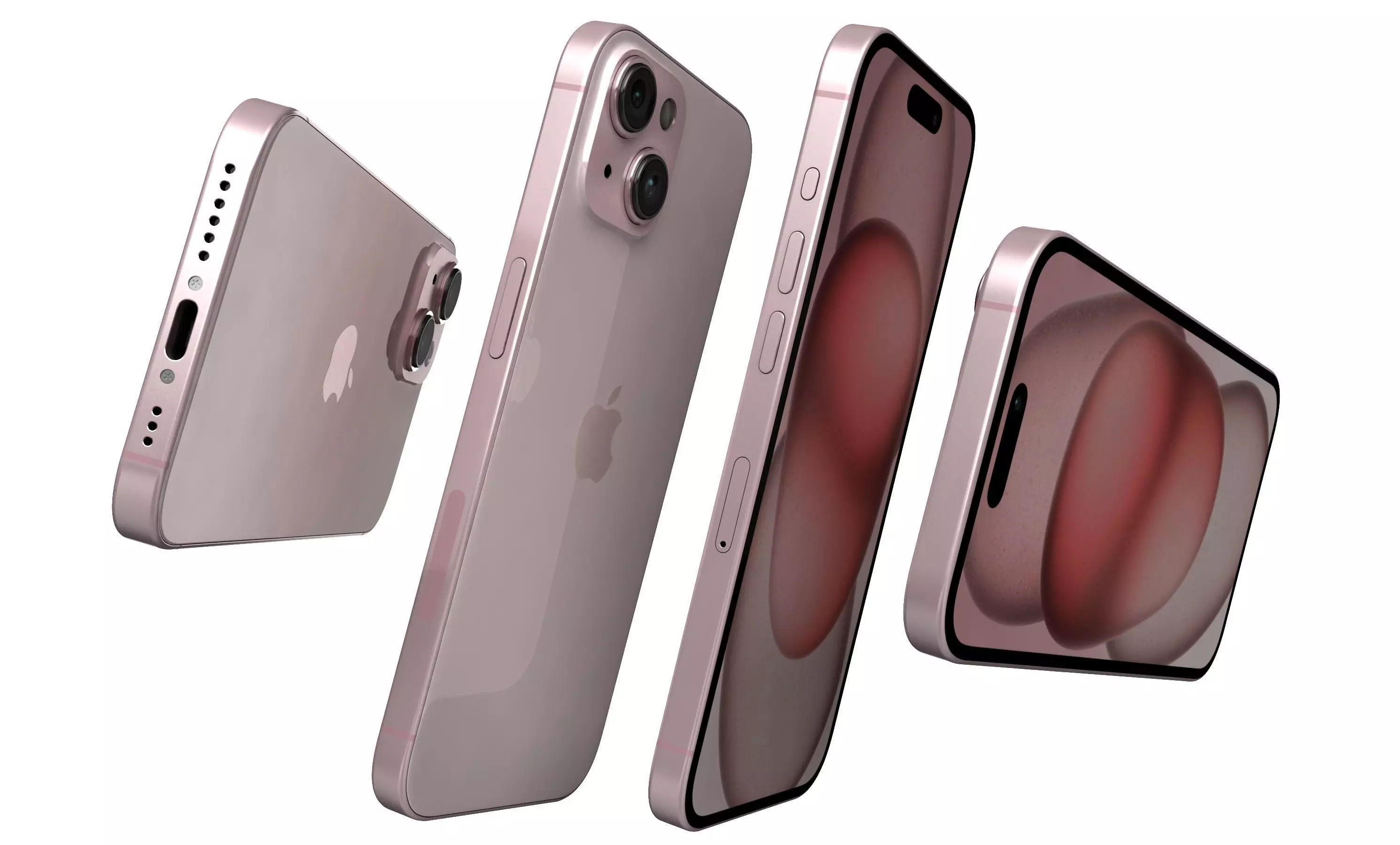 Apple iPhone 15 Pink High Poly 3D model_5