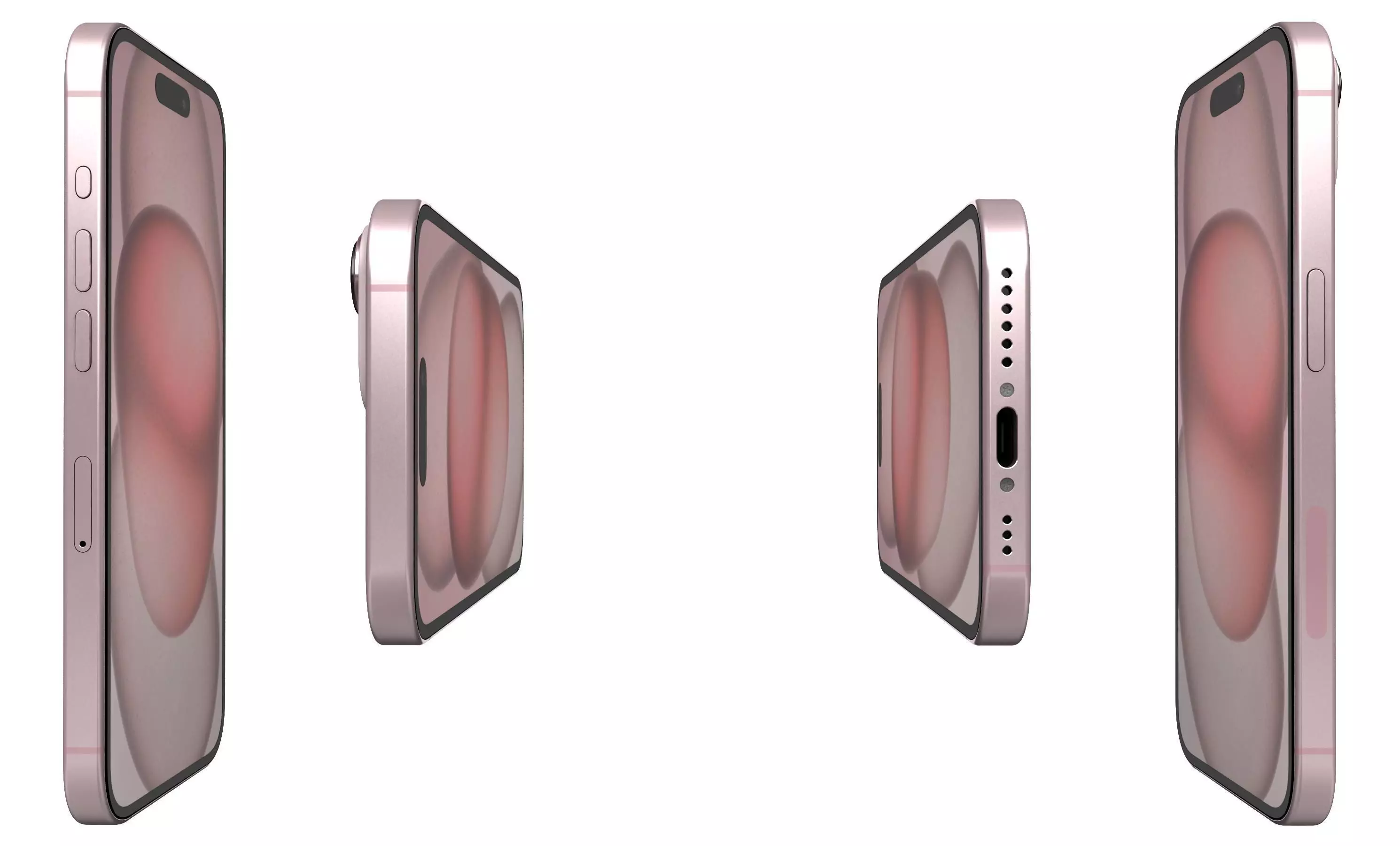 Apple iPhone 15 Pink High Poly 3D model_2