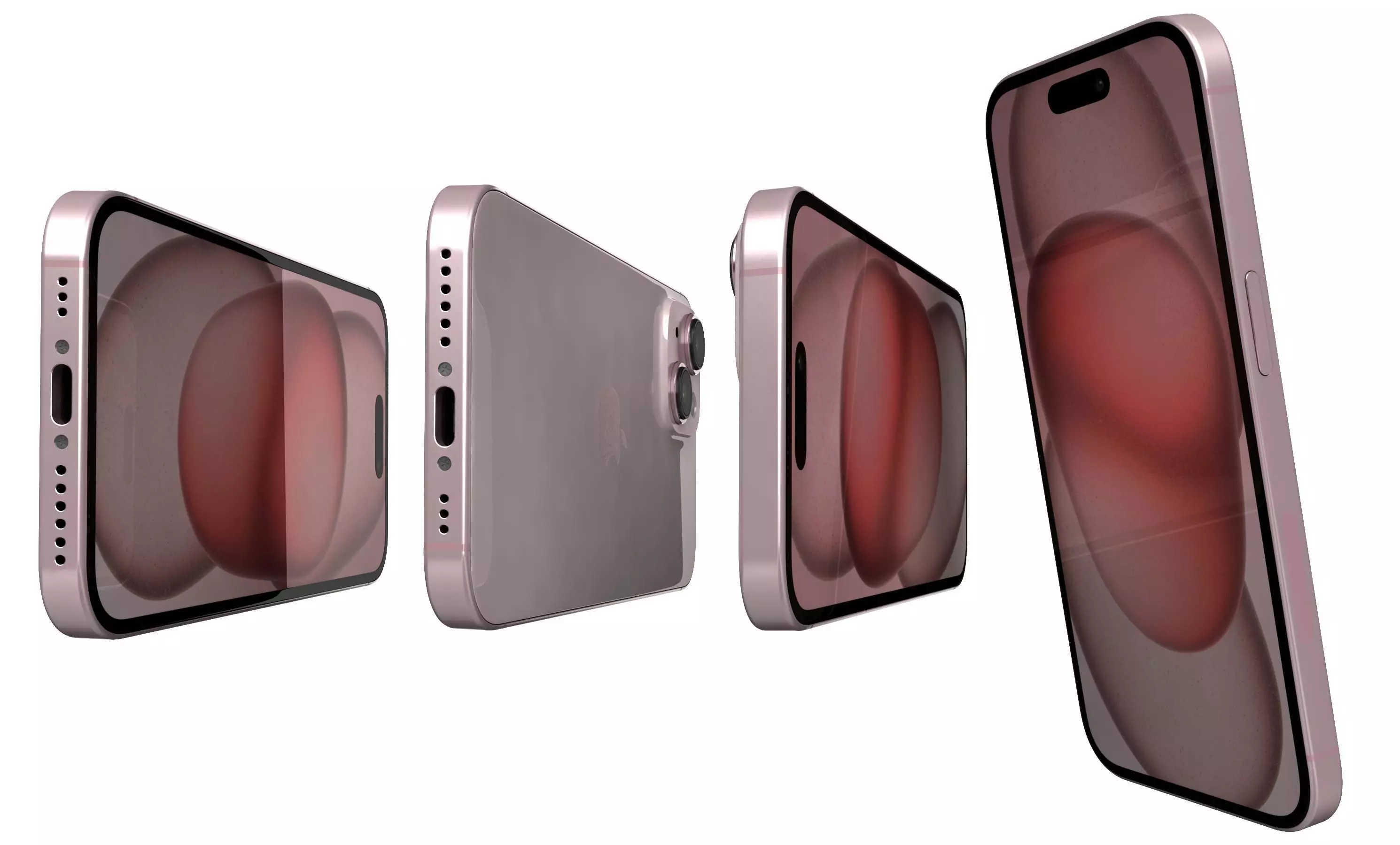 Apple iPhone 15 Pink High Poly 3D model_6
