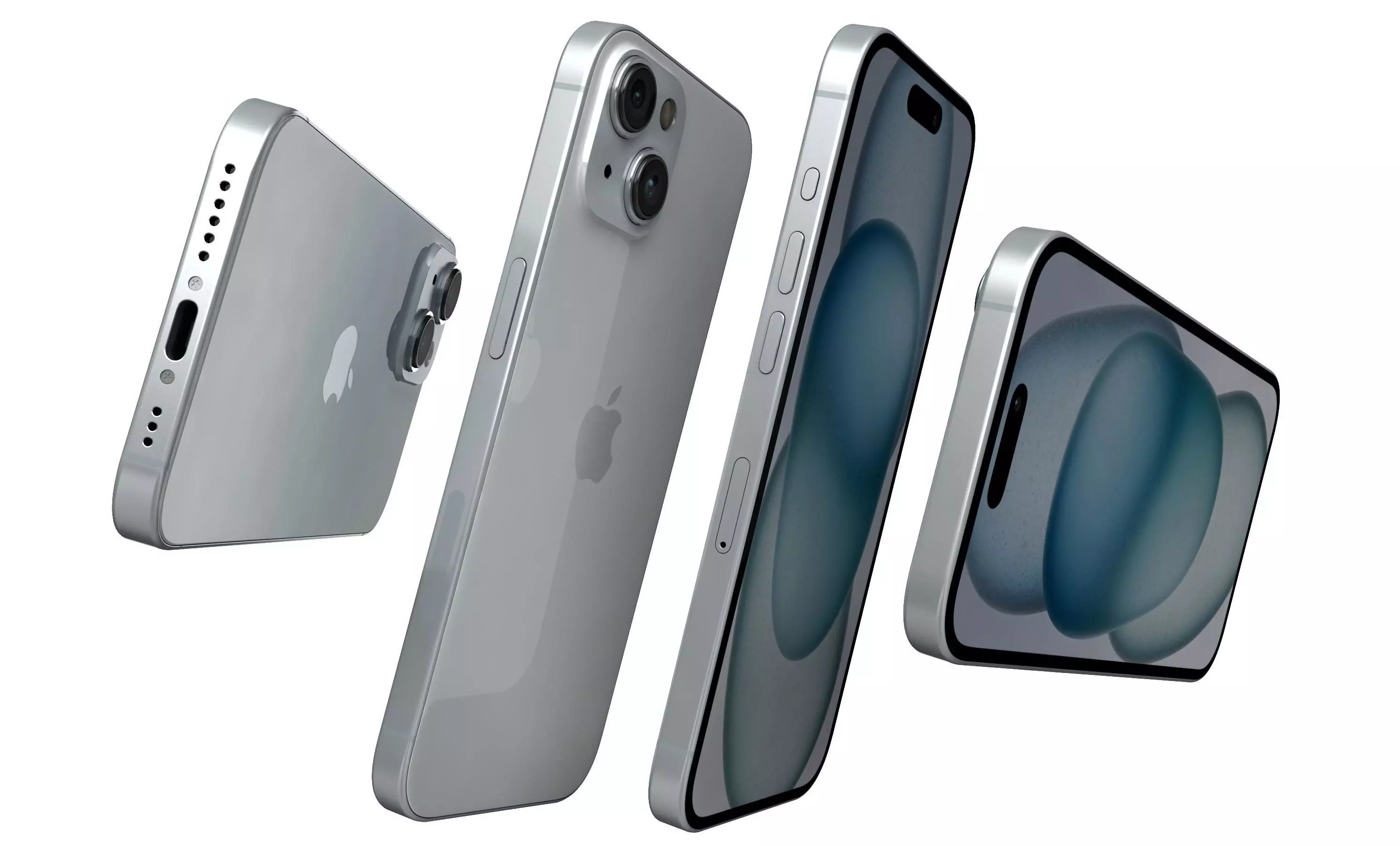 Apple iPhone 15 White High Poly 3D model_5