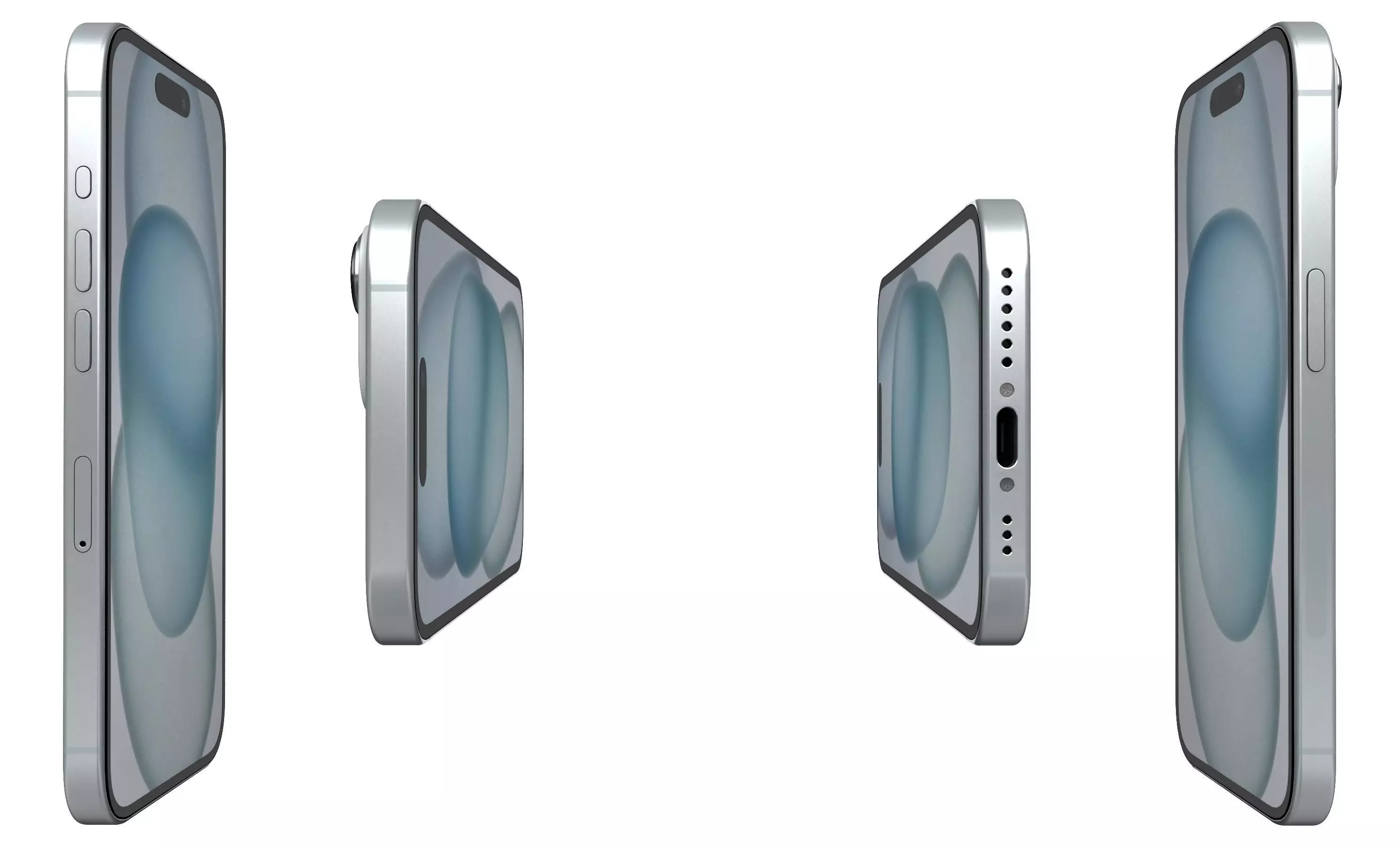 Apple iPhone 15 White High Poly 3D model_2