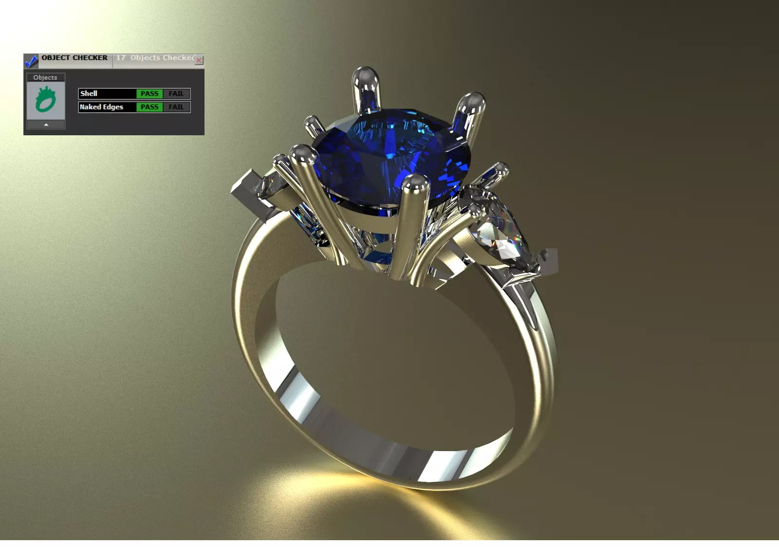 Classic Modern Three-Stone Ring model jr00287 3D print model