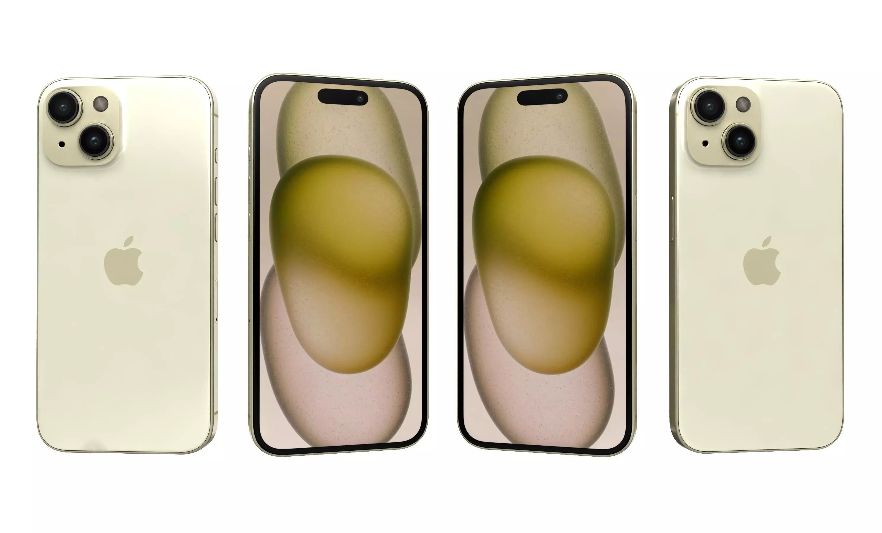 Apple iPhone 15 Yellow High Poly 3D model_27