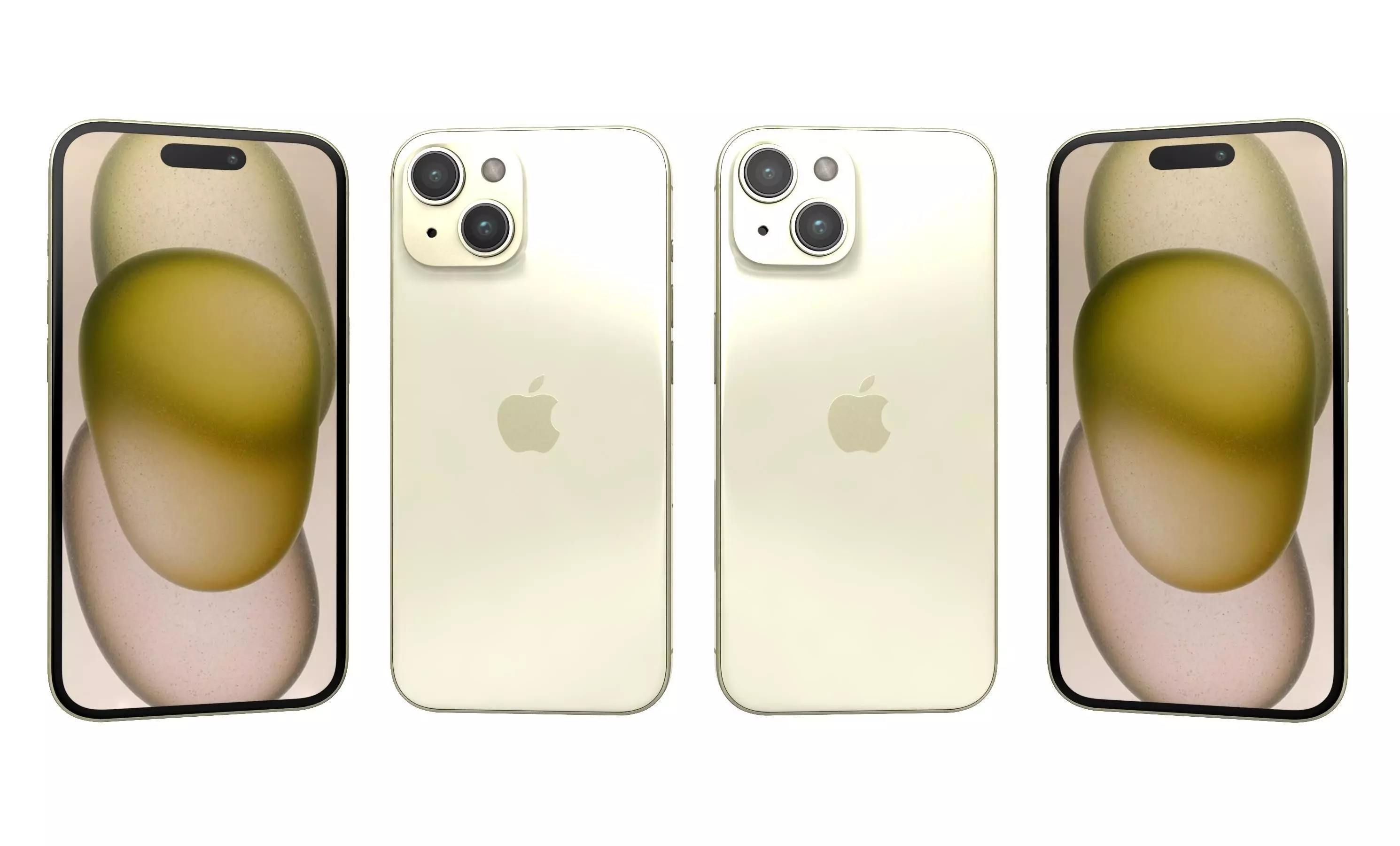 Apple iPhone 15 Yellow High Poly 3D model_21