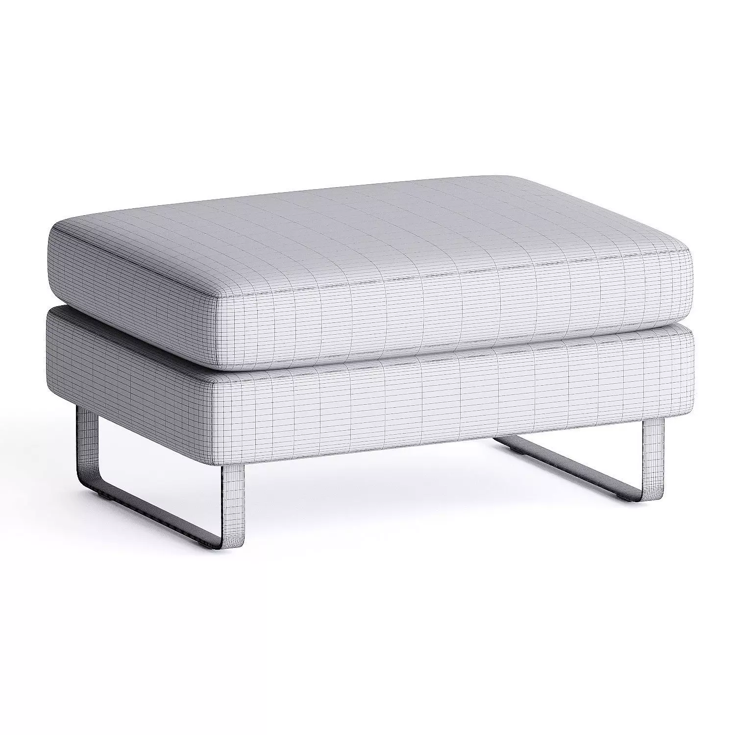 pouf fabric 3D model_3