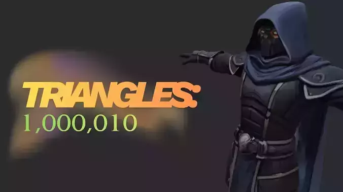 Dark Assassin Knight Low Poly Game Character