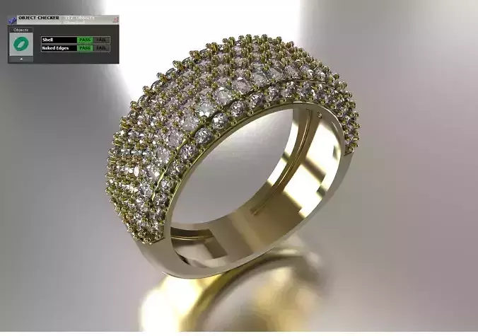 Pave Diamond Cocktail STL 3D gold ring model jr00288 3D print model