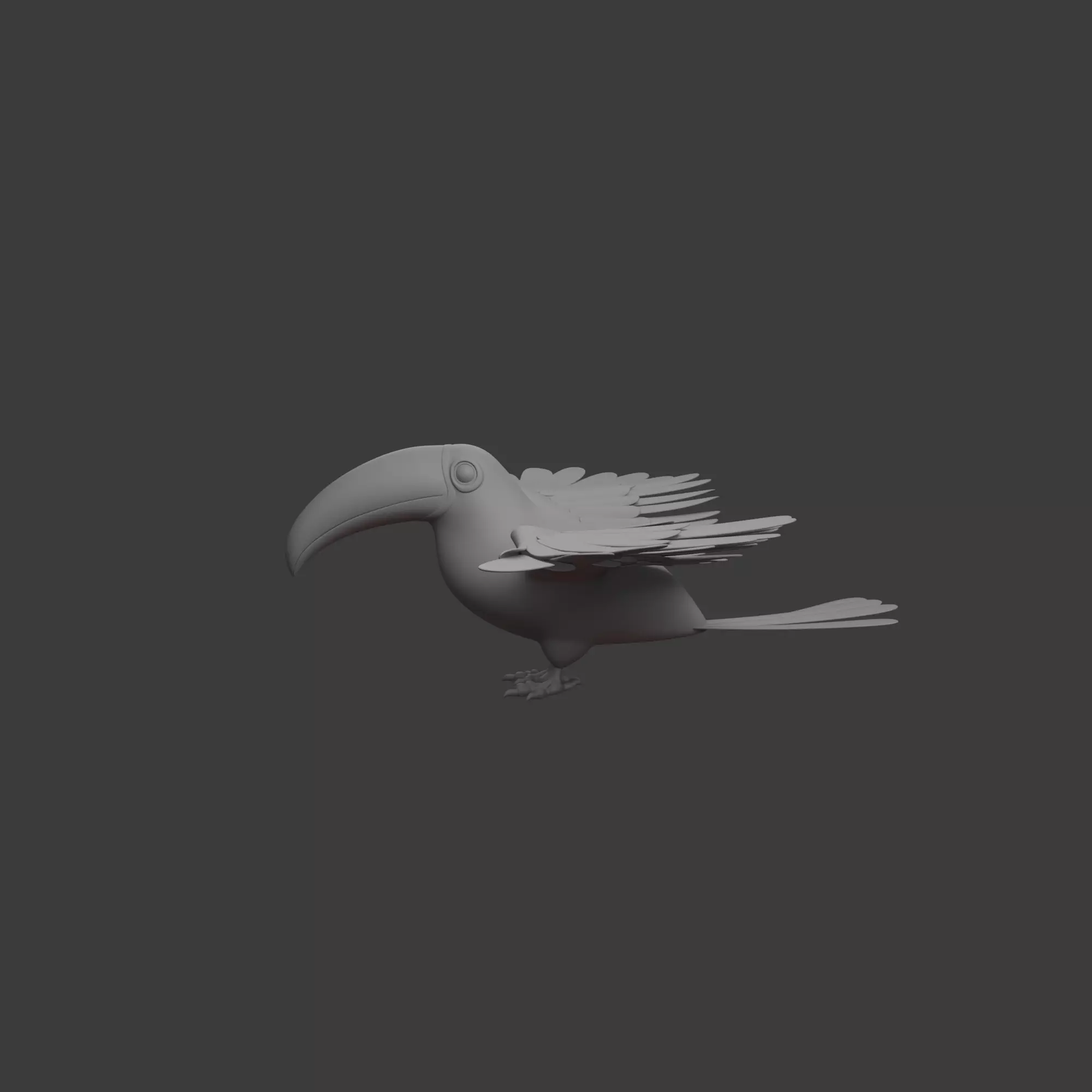 Toucan cartoon 3D model_8