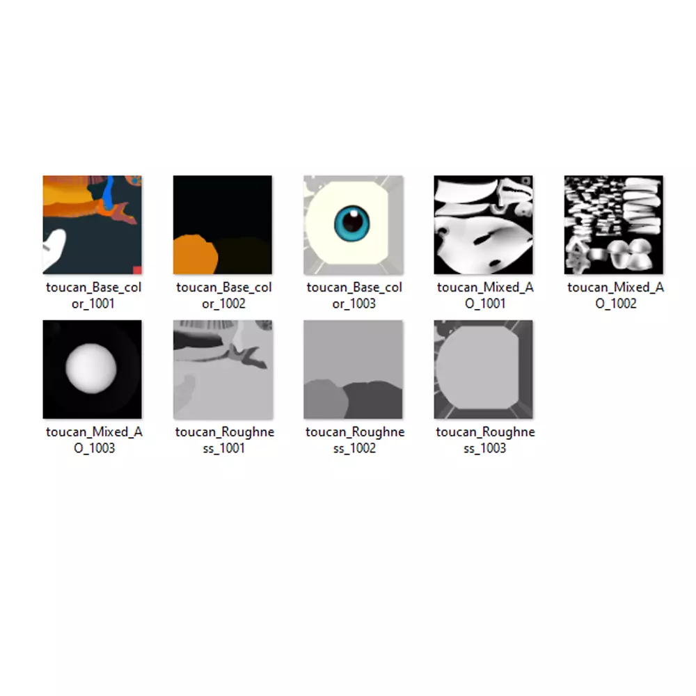 Toucan cartoon 3D model_25