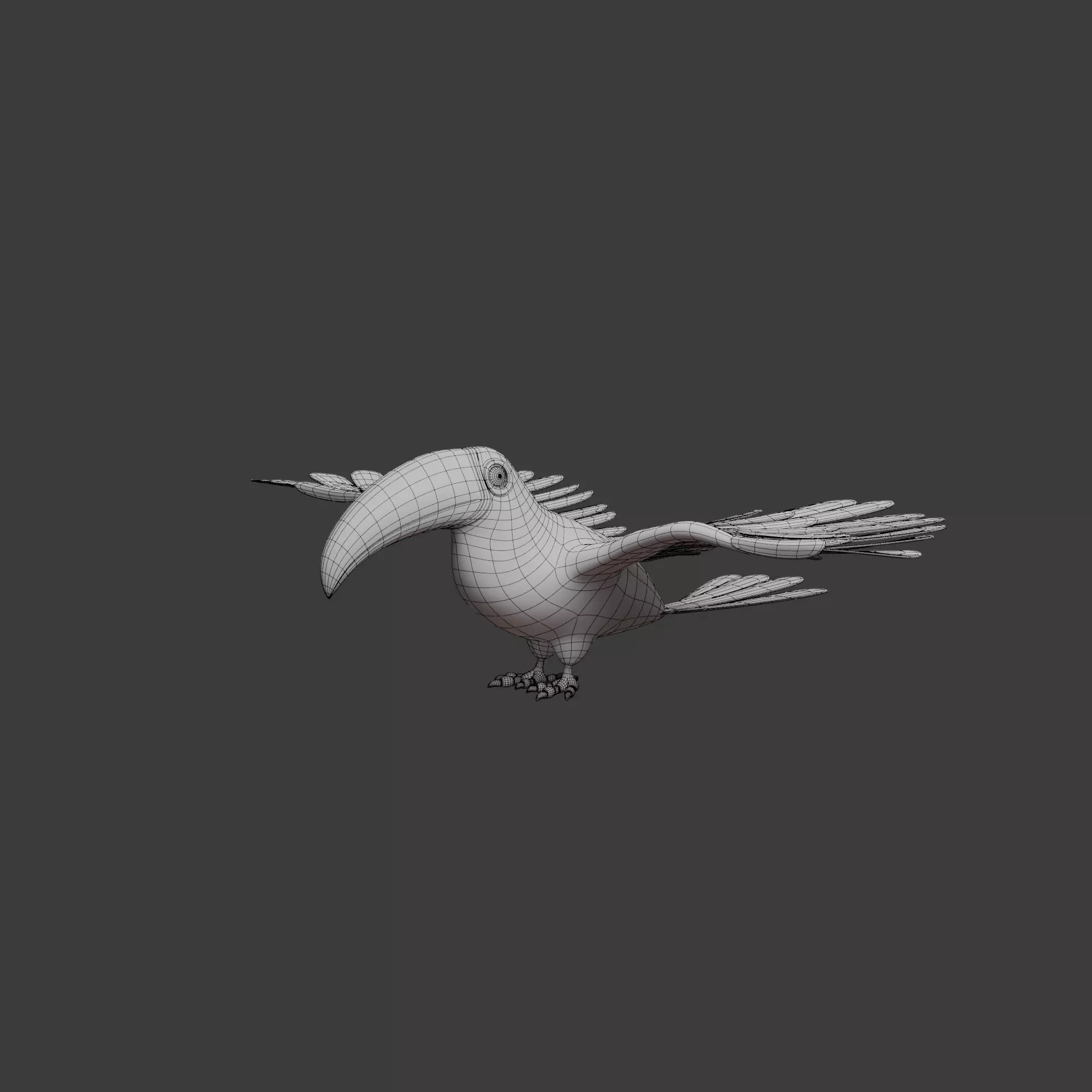 Toucan cartoon 3D model_12