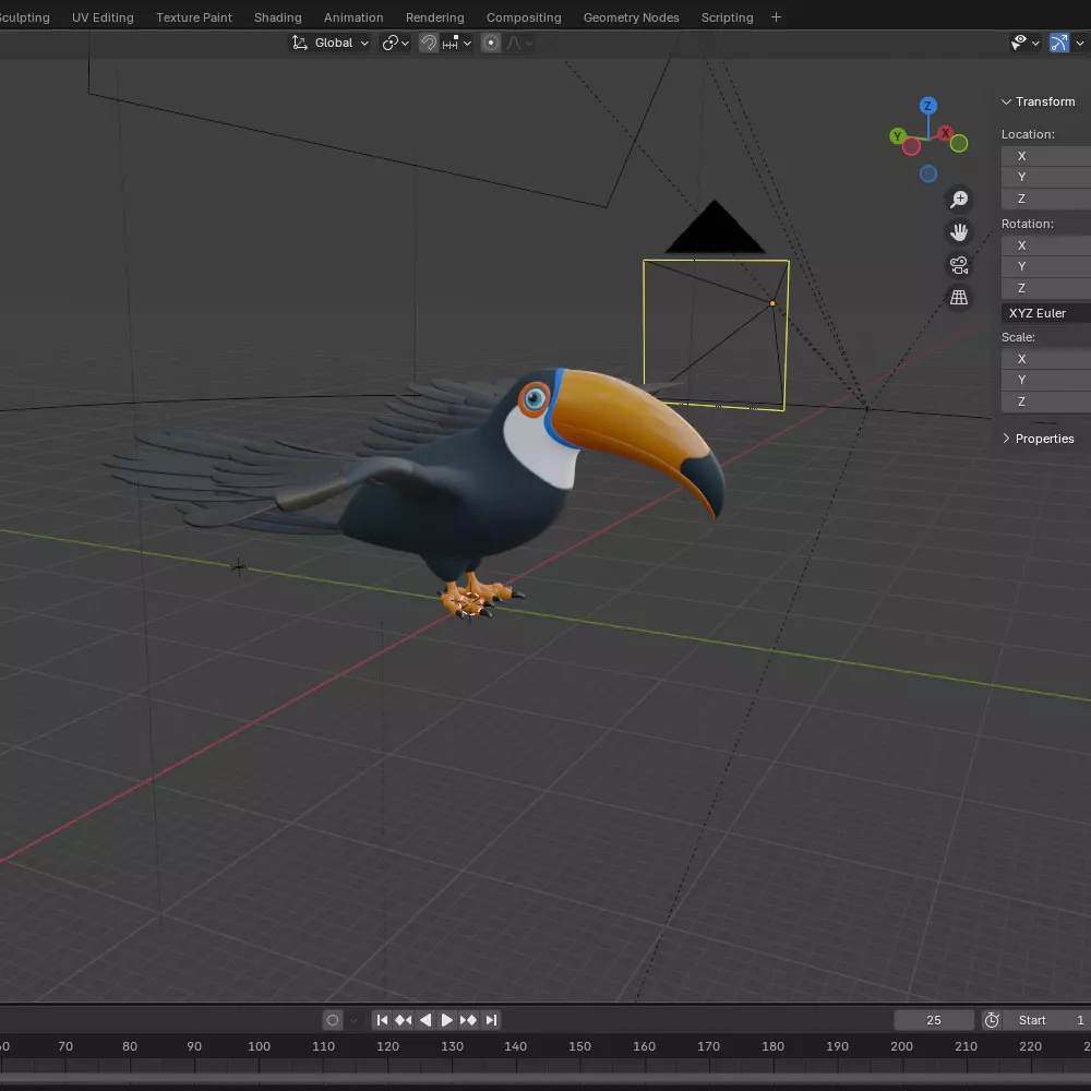 Toucan cartoon 3D model_23