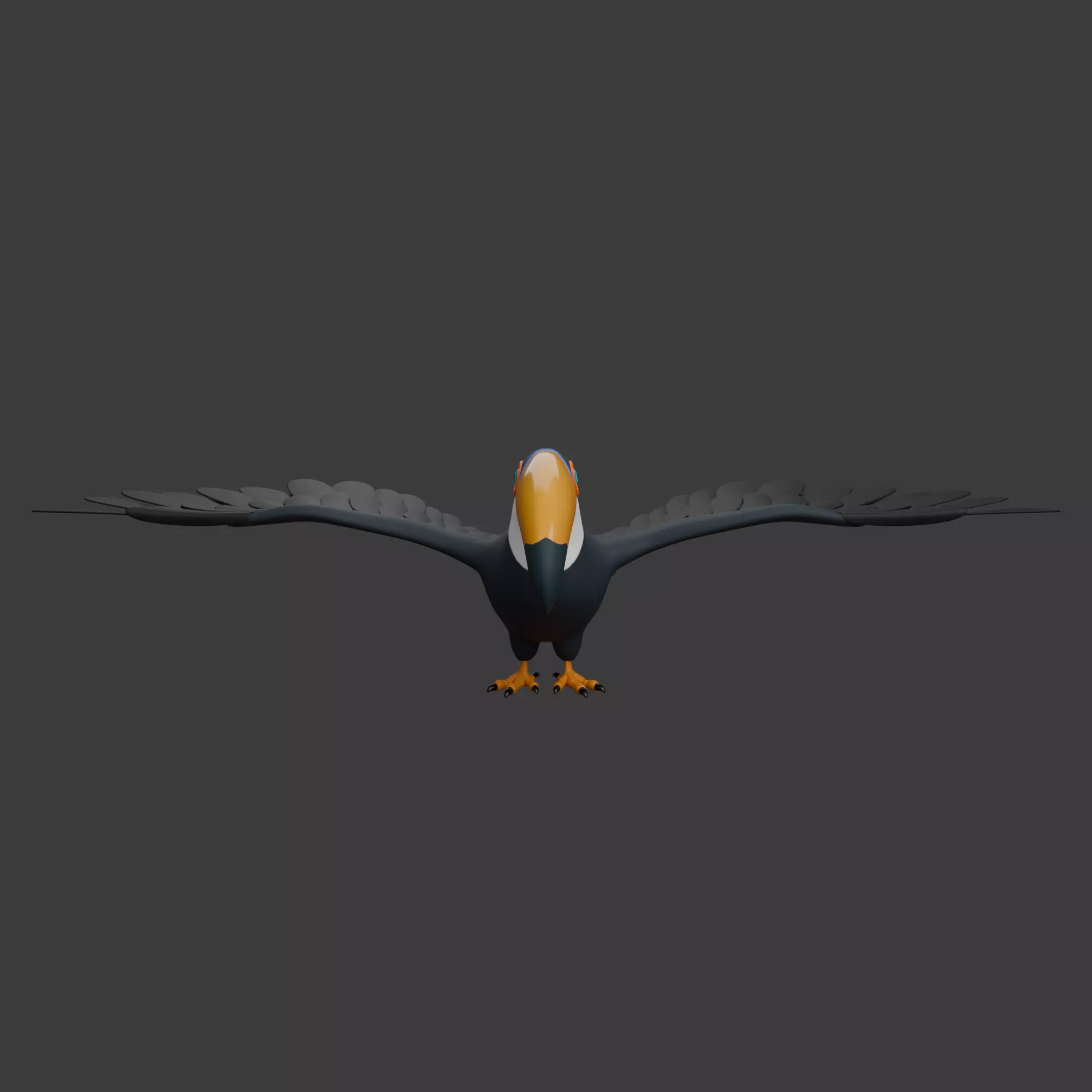 Toucan cartoon 3D model_1
