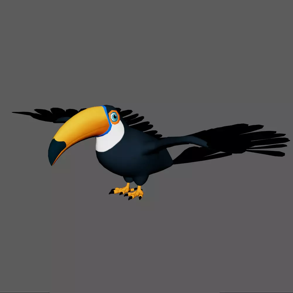 Toucan cartoon 3D model_17