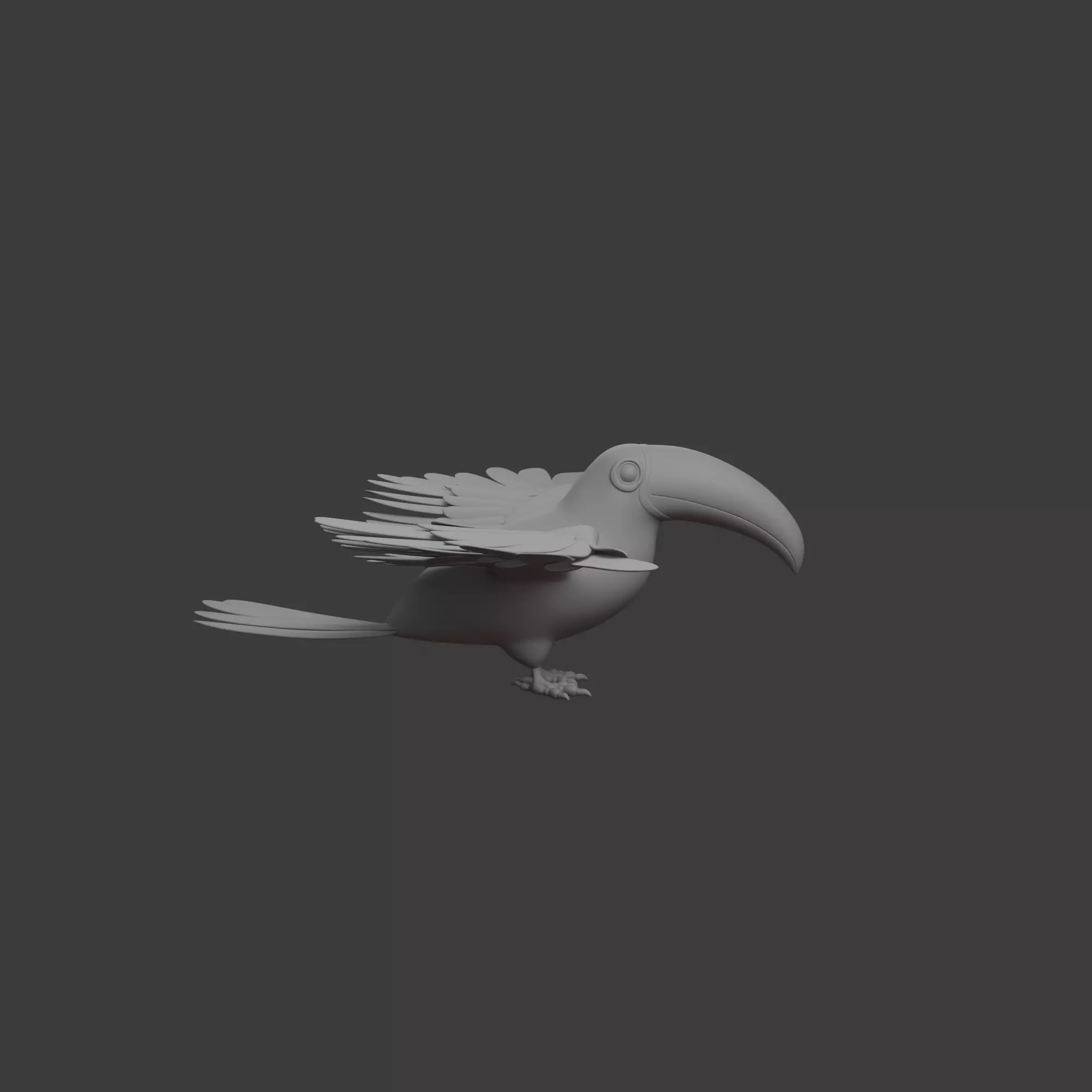 Toucan cartoon 3D model_10