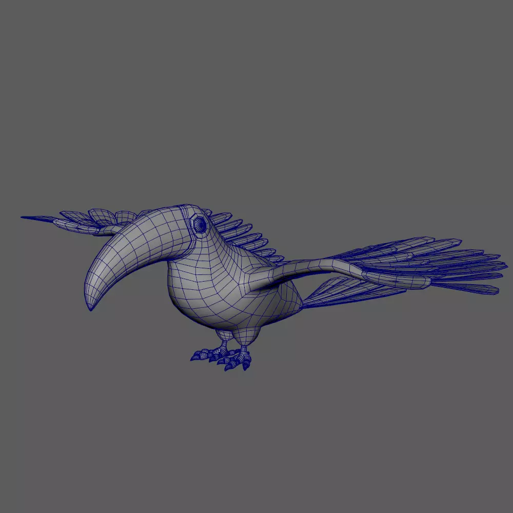 Toucan cartoon 3D model_19