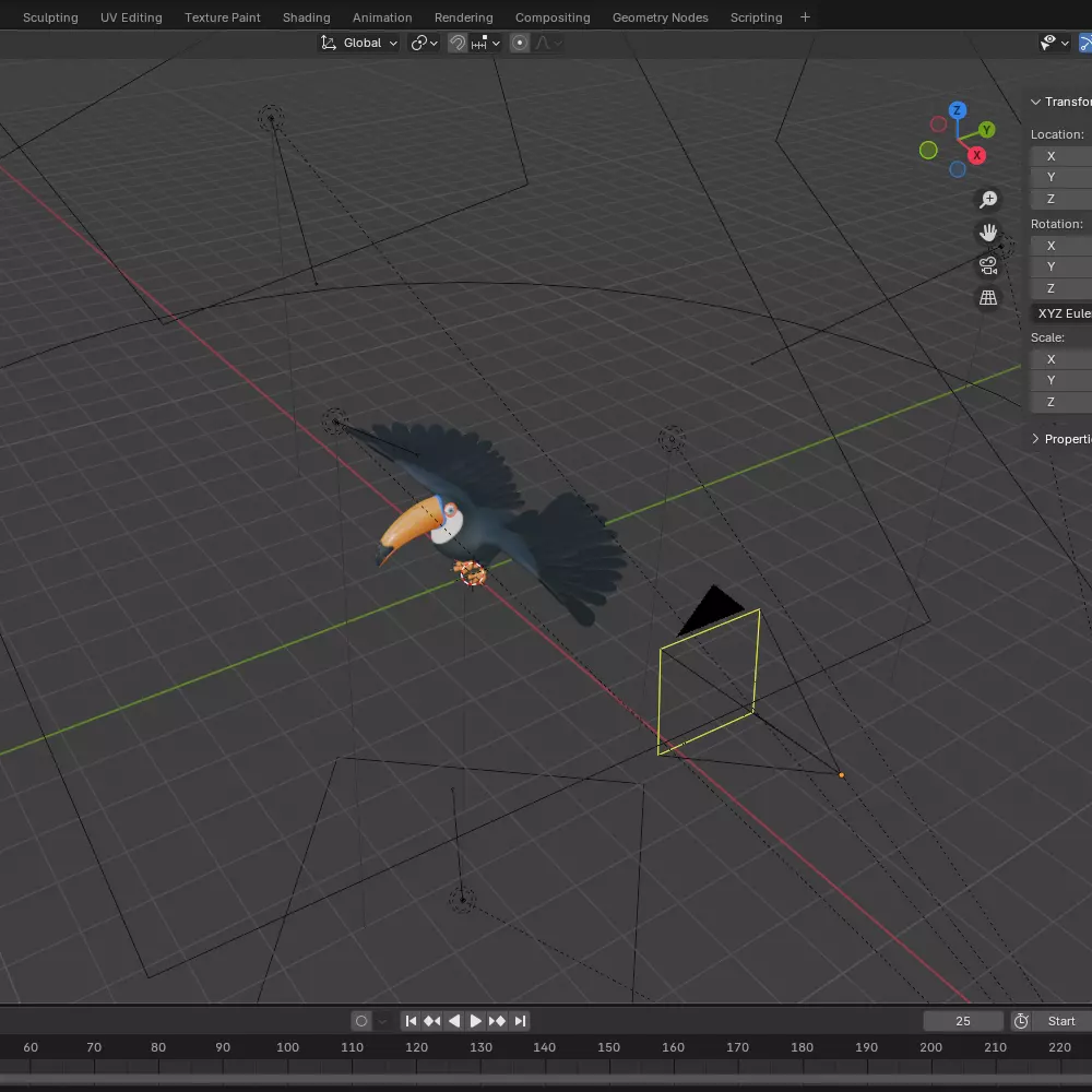 Toucan cartoon 3D model_21