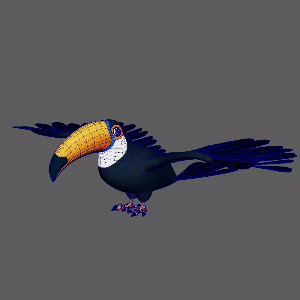 Toucan cartoon 3D model_18