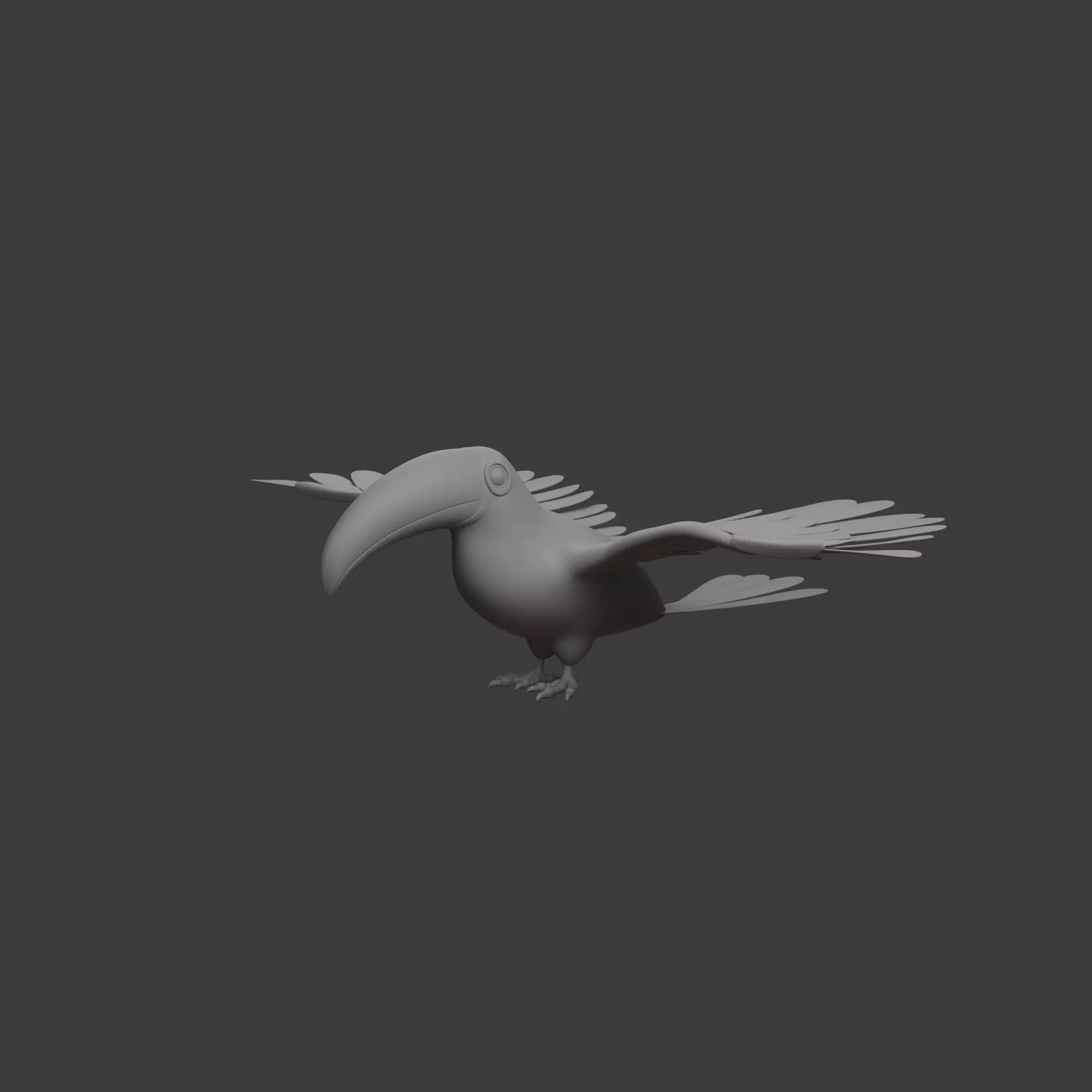 Toucan cartoon 3D model_7