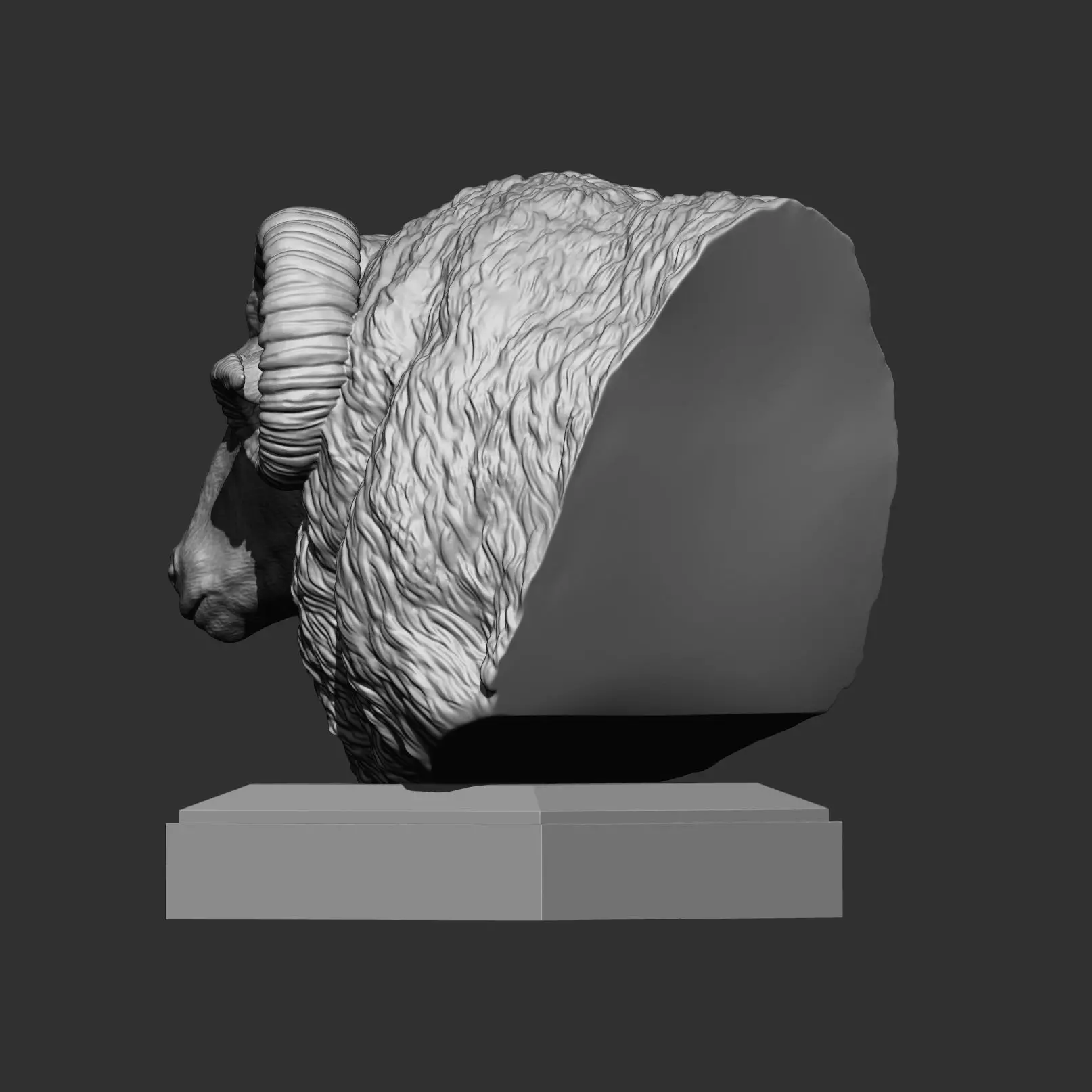 ram bust 3D print model_6