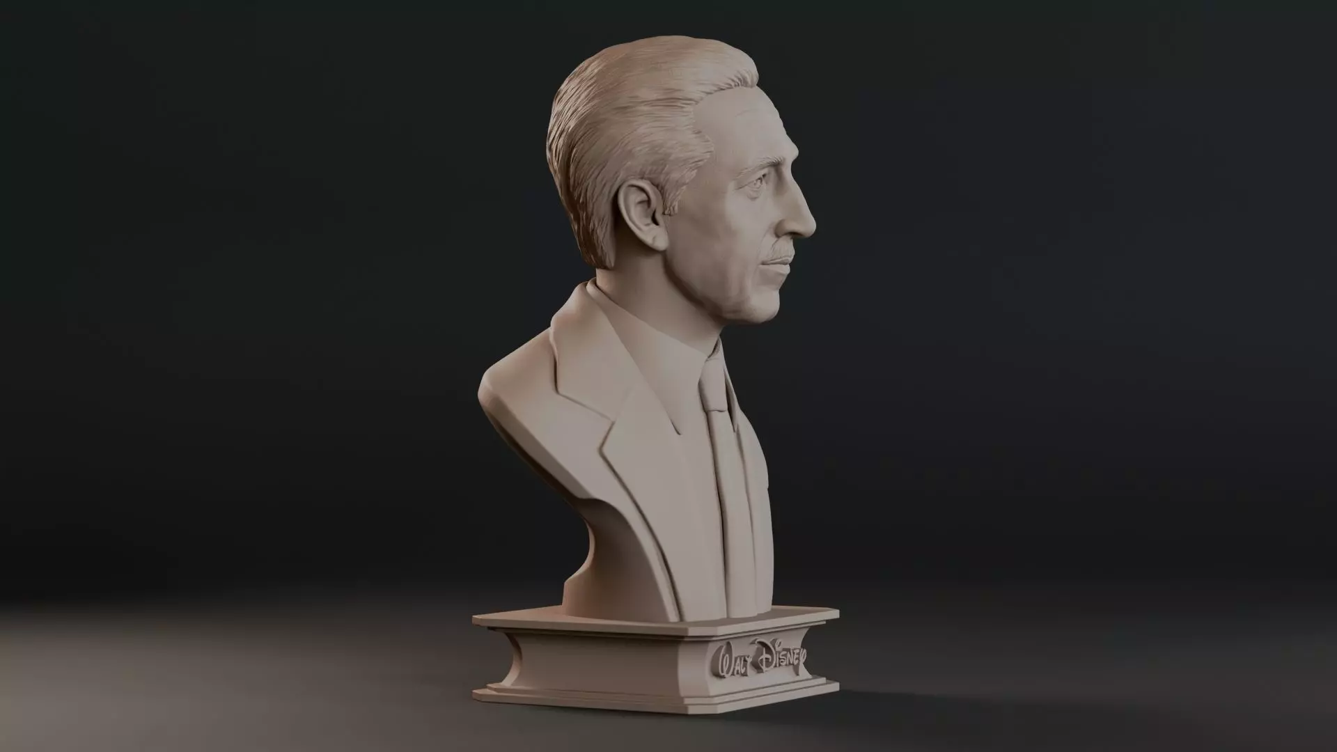 Walt Disney Bust Sculpture 3D print model_3