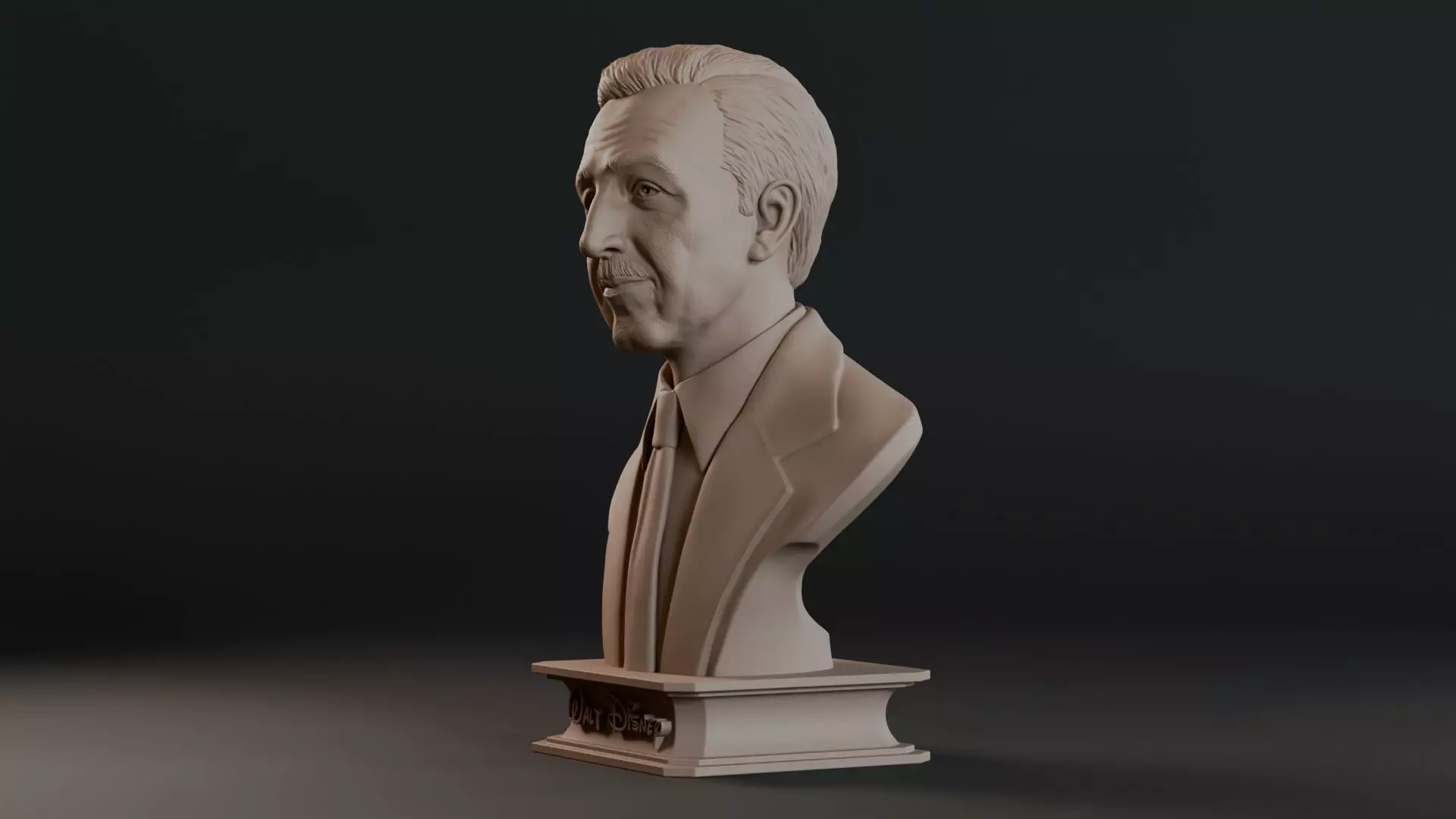 Walt Disney Bust Sculpture 3D print model_11