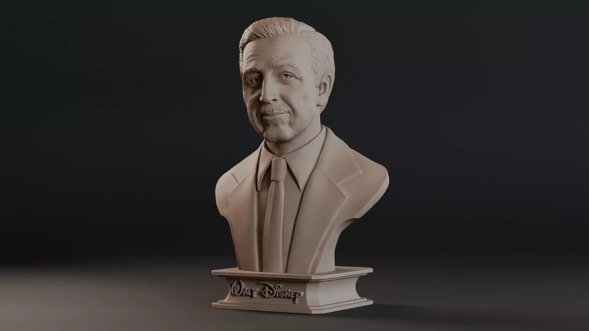 Walt Disney Bust Sculpture 3D print model_12
