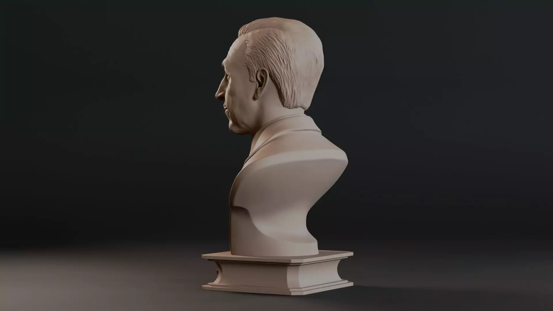 Walt Disney Bust Sculpture 3D print model_9