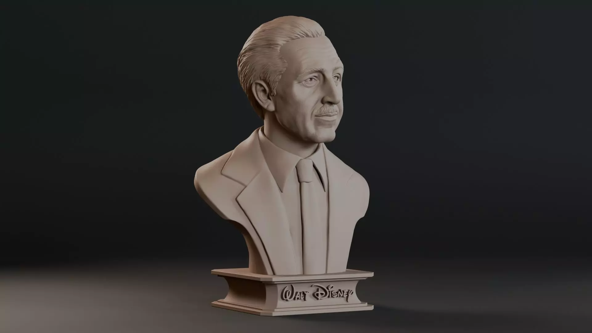 Walt Disney Bust Sculpture 3D print model_2