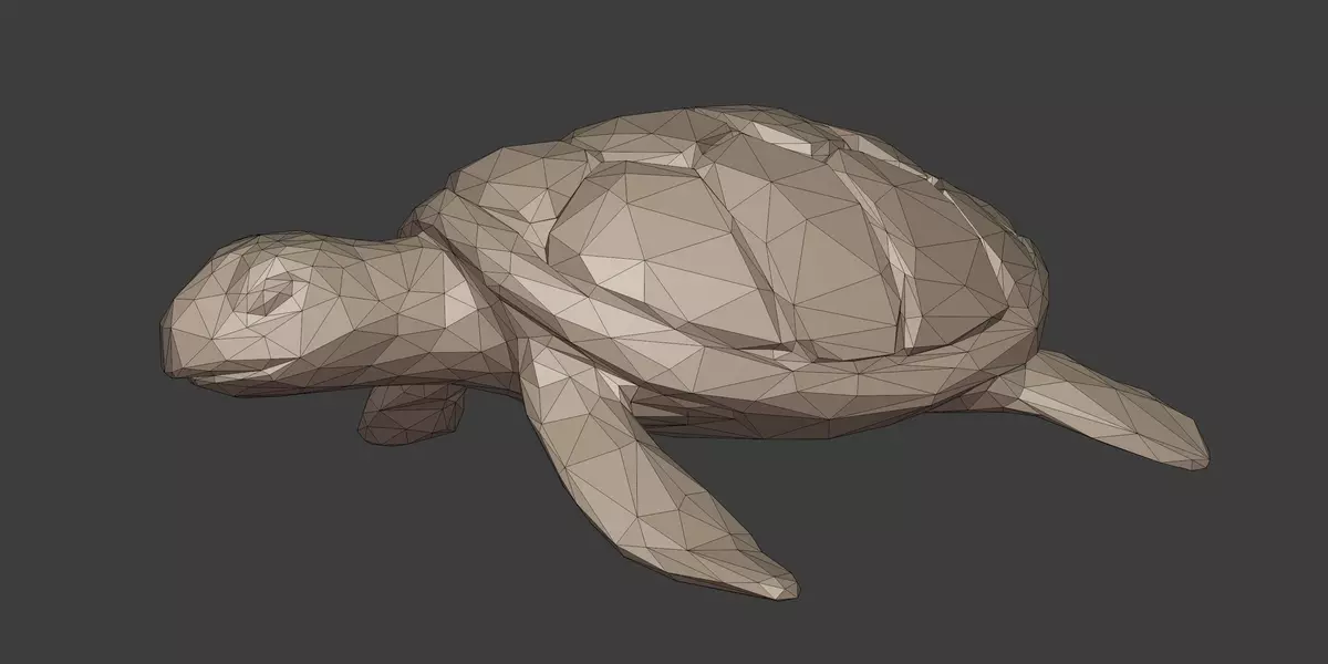 Low Poly Sea Turtle Free 3D model_3