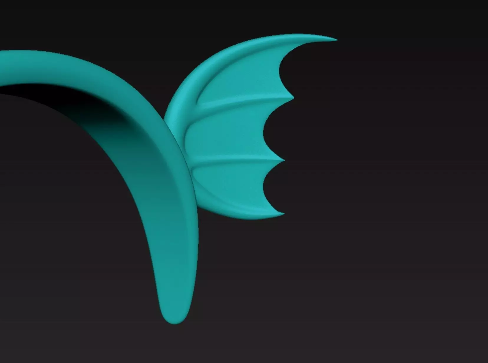 Aqua Wing Headband 3D print model_7