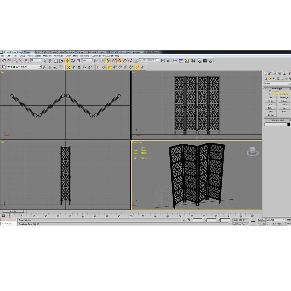 Room Divider 03 3D model_6