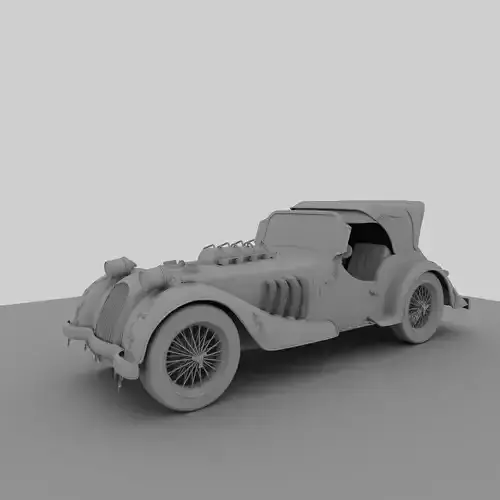 Steampunk Stylized Ultra Vintage Fantasy Car  High Poly 3D Model