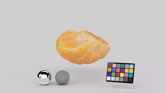 Half Mandarin Piece 3D model 4