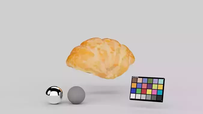 Half Mandarin Piece 3D model 3