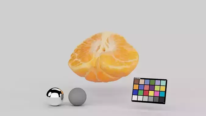 Half Mandarin Piece 3D model 2