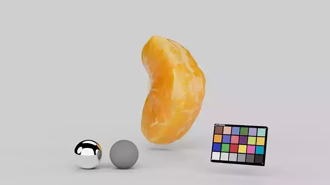 Mandarin Wedge Piece 3D model 3