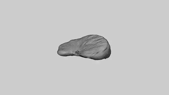 Mandarin Wedge Piece 3D model 7