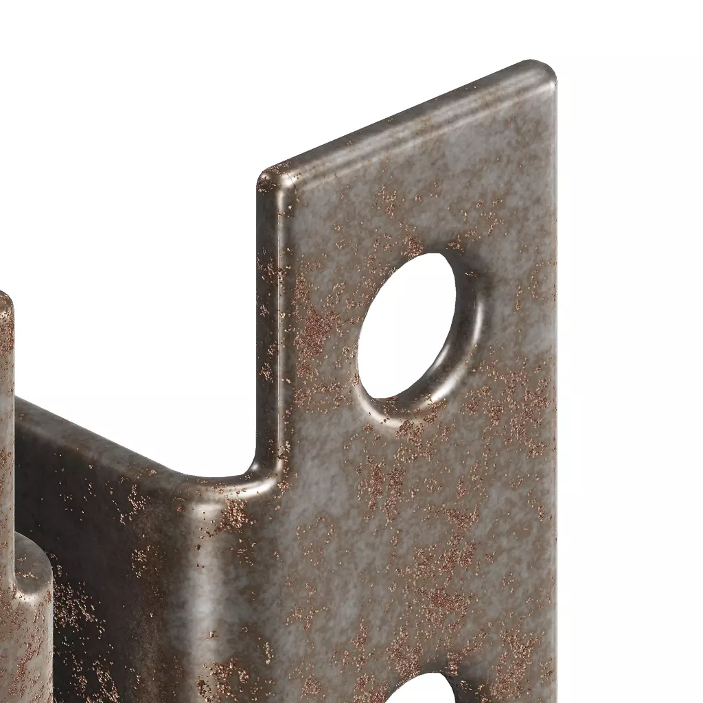 Rusty Steel U Bracket 3D model_1