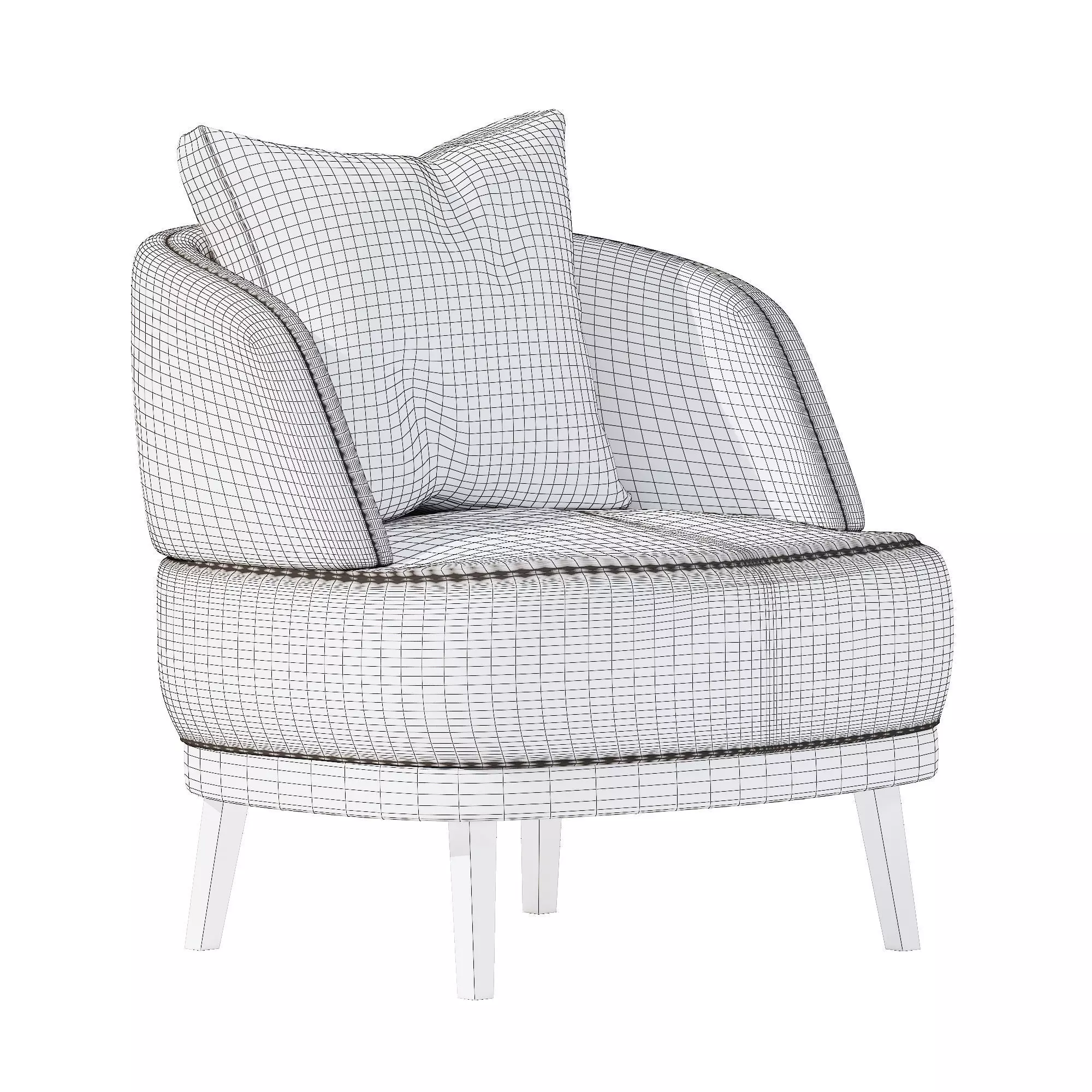 Arm chair 06 Low-poly 3D model_6