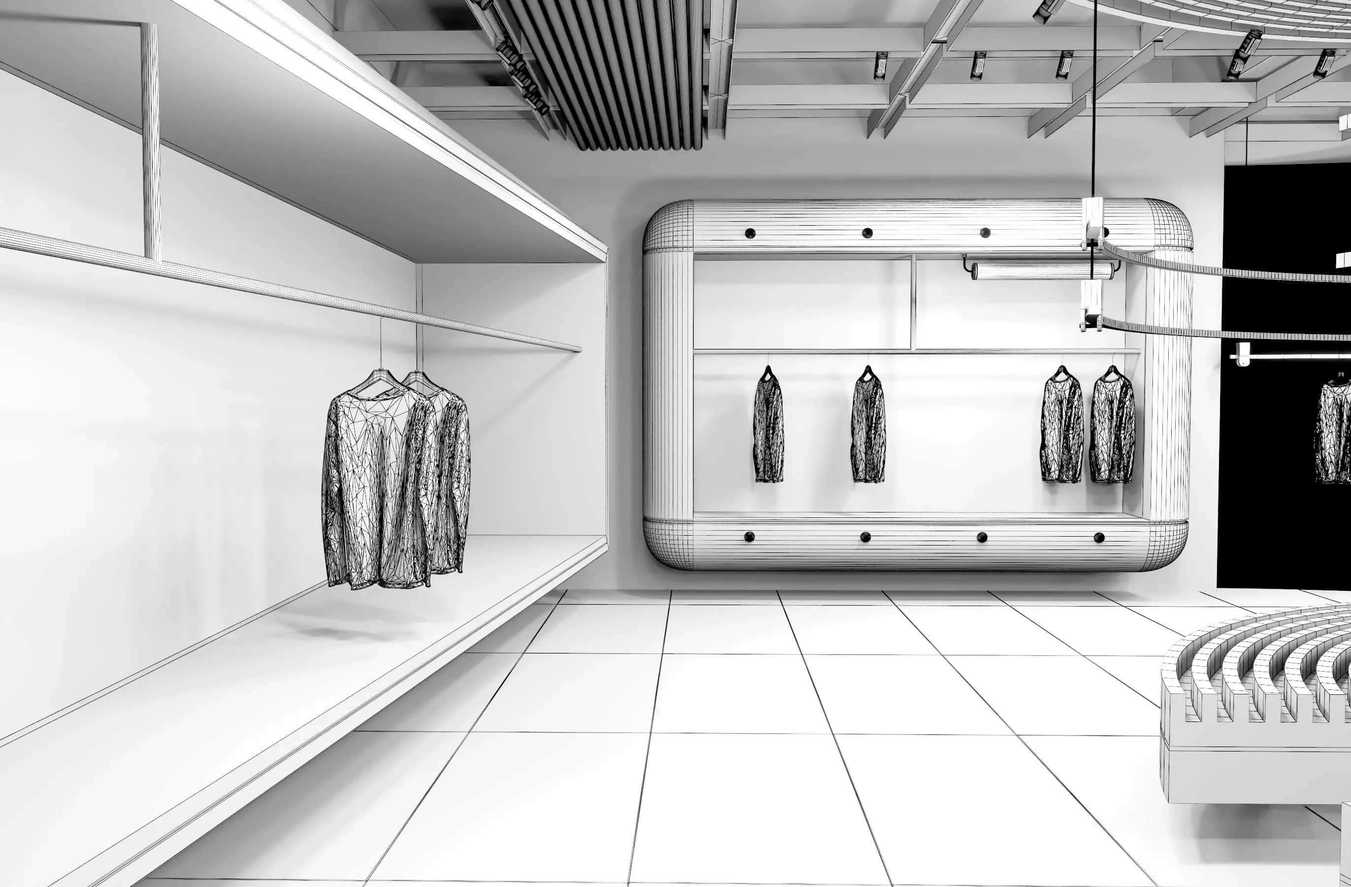 clothing store shop  Low-poly 3D model_16